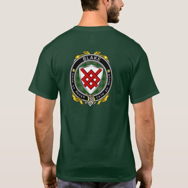 Blake Irish Shield Adult T-Shirt (Back)