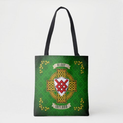 Blake Irish Shield  Celtic Cross Personalized Tote Bag