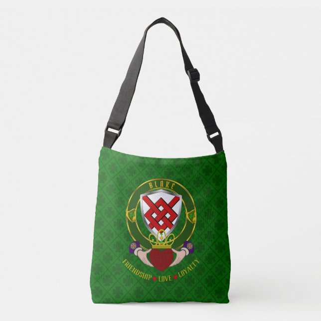 Blake Irish Shield & Claddagh Crossbody Bag (Front)