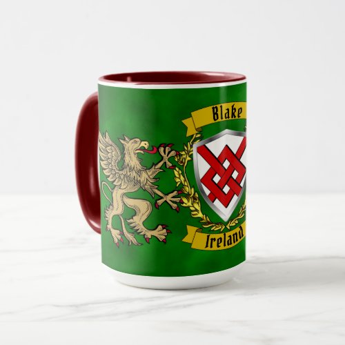 Blake Irish Shield  Griffins Personalized Mug