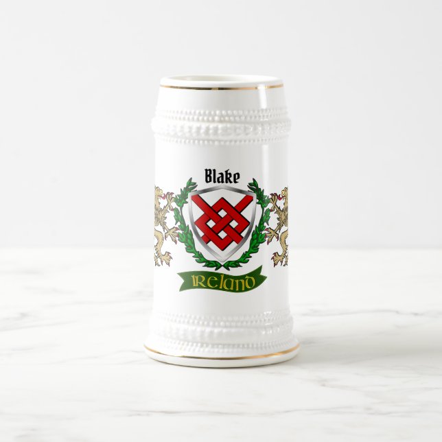 Blake Irish Shield Personalized Beer Stein (Center)
