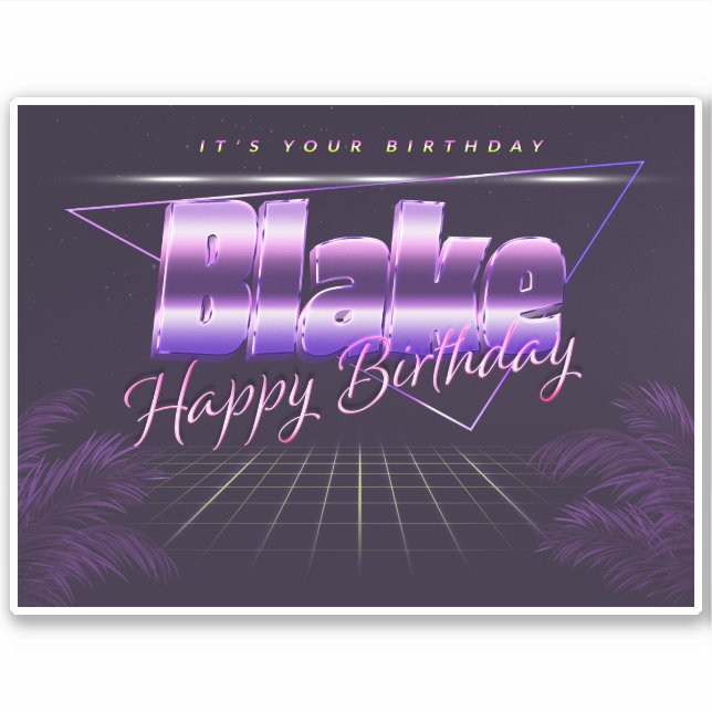 Blake name first name lila retro Sticker birthday (Front)