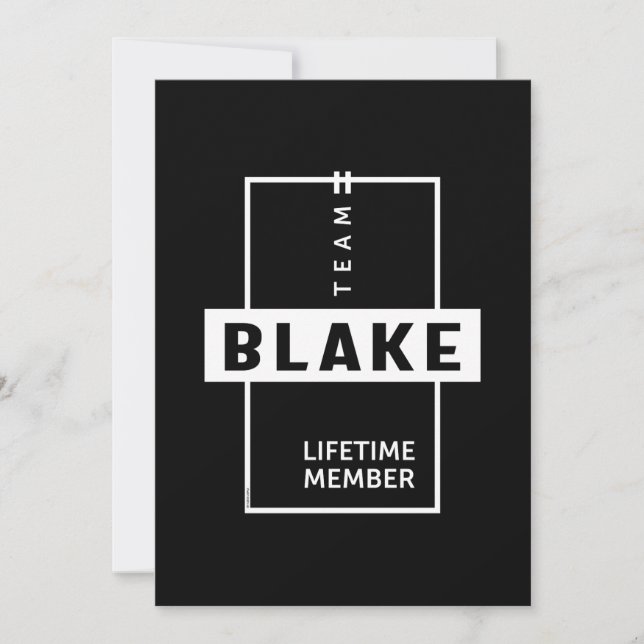Blake Personalized Name Birthday Gift Invitation (Front)