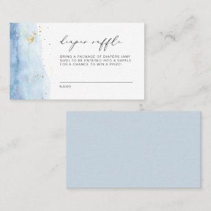 BLAKELY Dusty Blue Watercolor Diaper Raffle Ticket