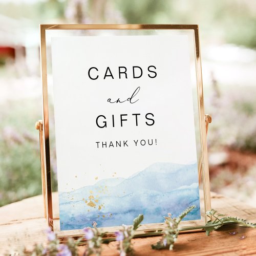 BLAKELY Sky Blue Watercolor Cards  Gifts Sign