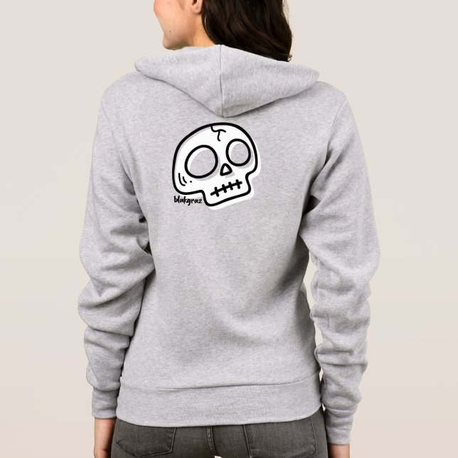 Blakgraz Cute Cartoon Skull T-Shirt Hoodie (Back)