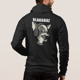 Blakgraz Lucy the Dog with Headphones Hoodie