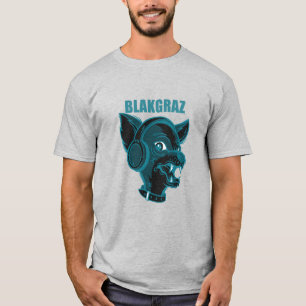 Blakgraz Lucy the Dog with Headphones T-Shirt