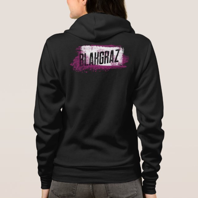Blakgraz Purple & White Painted Brush T-Shirt Hoodie (Back)