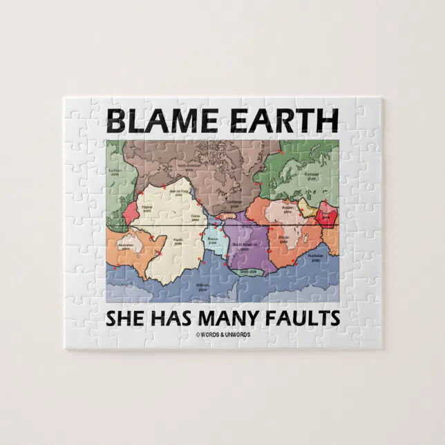 Blame Earth She Has Many Faults (Plate Tectonics) Jigsaw Puzzle Zazzle