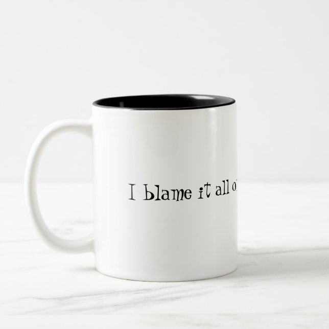 Blame it on an historical event. Two-Tone coffee mug (Left)