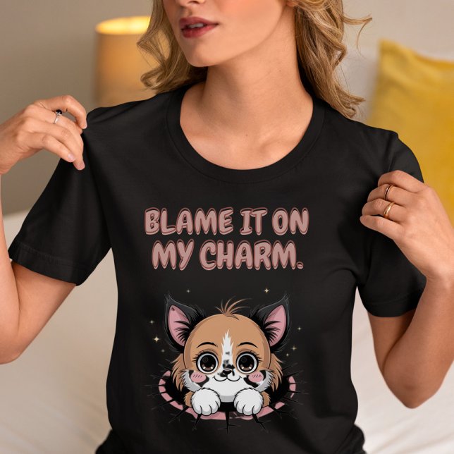 Blame It On My Charm Puppy Tri-Blend Shirt (Creator Uploaded)