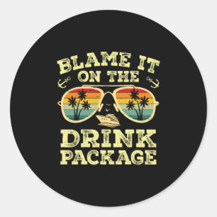 Blame It On The Cruise Package Cruise Cruising Mat Classic Round Sticker