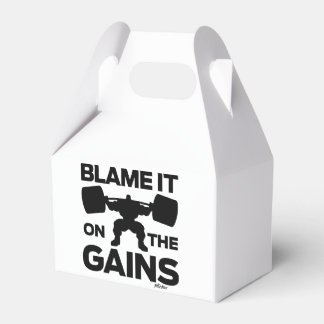 Blame it on the Gains...and treats. Favor Boxes