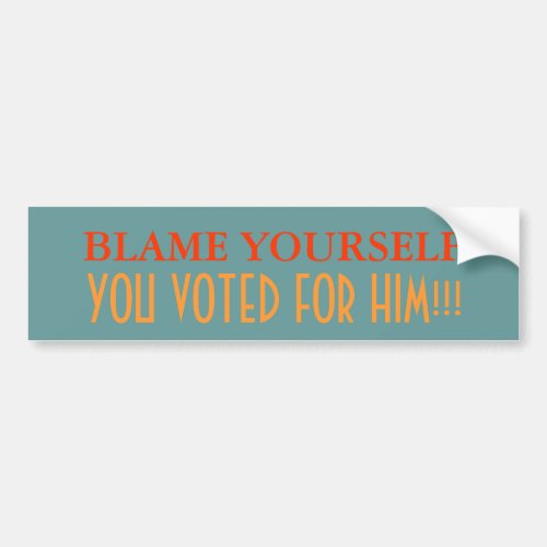 Blame Yourself you voted for him Bumper Sticker