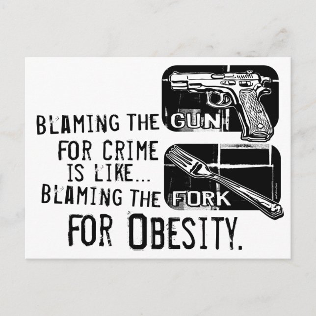 Blaming the Gun Postcard (Front)