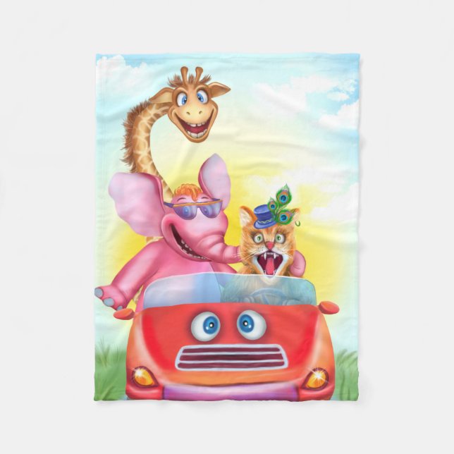 Blamket Funny Animals Fleece Blanket (Front)