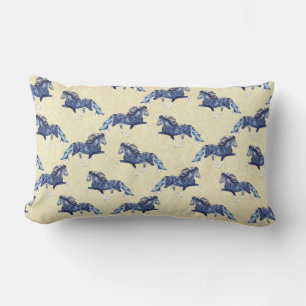 Blámóða 2 Blue Icelandic Horse Lumbar Pillow