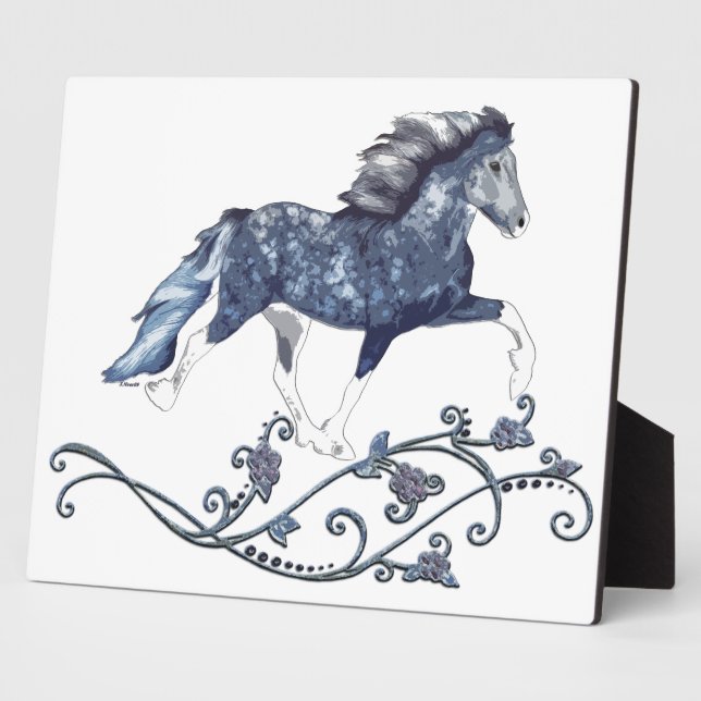 Blámóða Blue Icelandic Horse Plaque (Side)