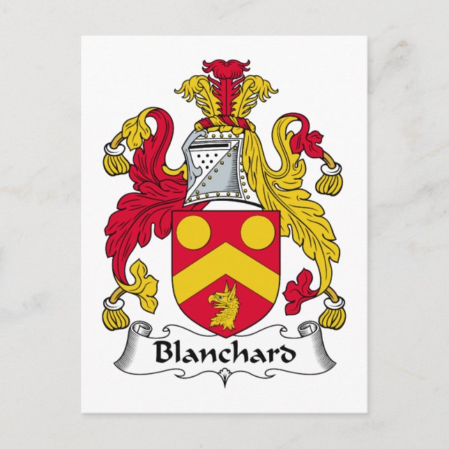 Blanchard Family Crest Postcard (Front)