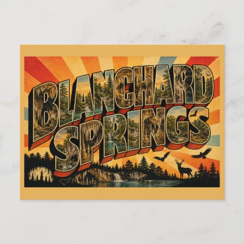Blanchard Springs Arkansas Living Cave Forest Art Postcard