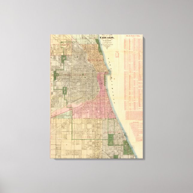 Blanchard's guide map of Chicago 2 Canvas Print (Front)