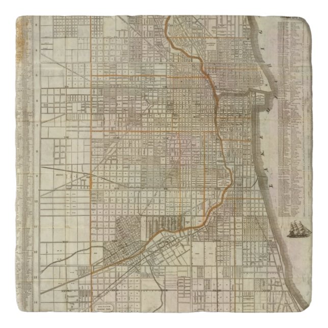 Blanchard's guide map of Chicago 2 Trivet (Front)