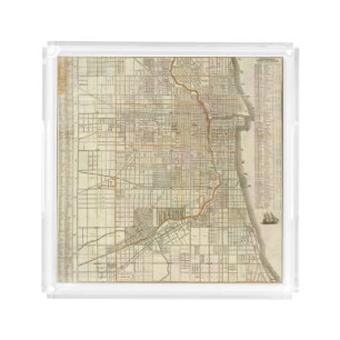 Blanchard's guide map of Chicago Acrylic Tray