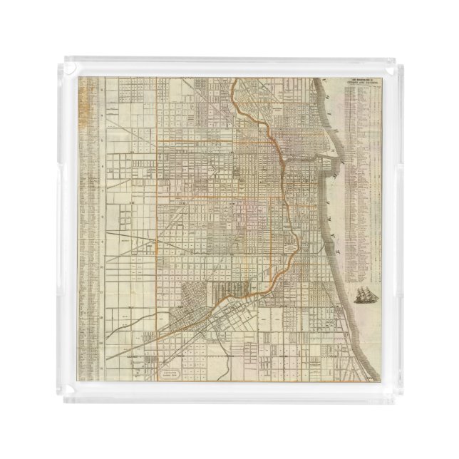 Blanchard's guide map of Chicago Acrylic Tray (Front)