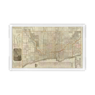 Blanchard's guide map of Chicago Acrylic Tray