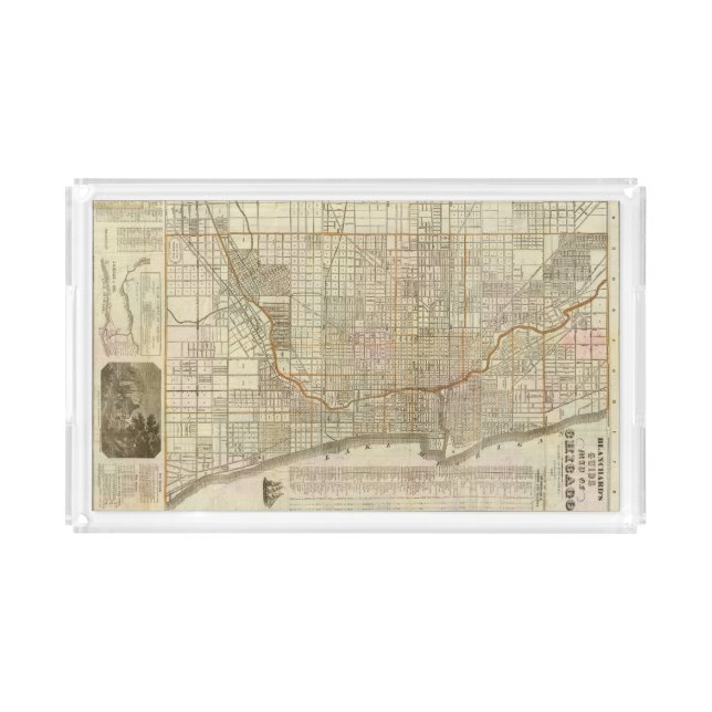 Blanchard's guide map of Chicago Acrylic Tray (Front)
