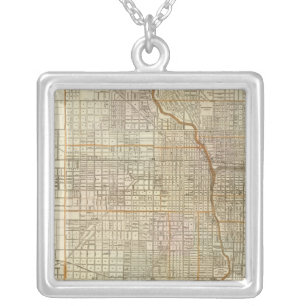 Blanchard's guide map of Chicago Silver Plated Necklace