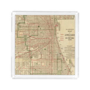Blanchard's map of Chicago Acrylic Tray