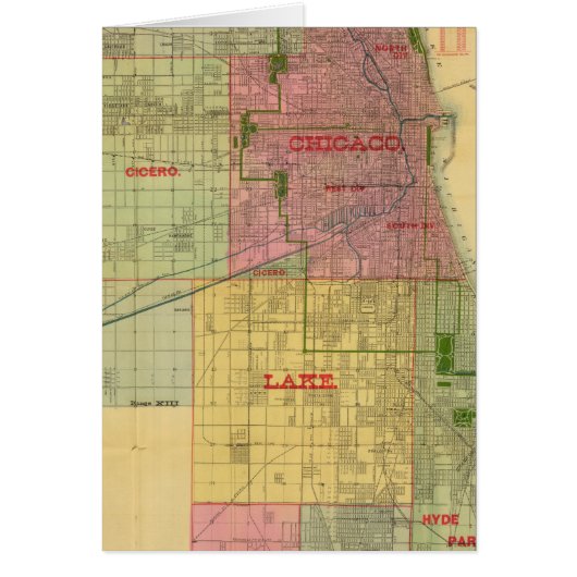 Blanchard's map of Chicago and environs Cards (Front)