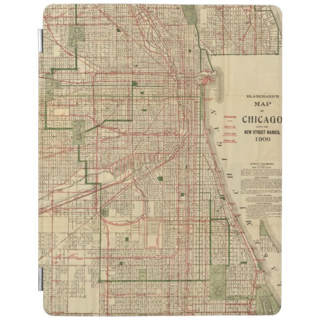 Blanchard's map of Chicago iPad Smart Cover (Front)