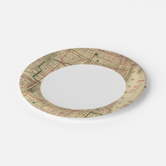 Blanchard's map of Chicago Paper Plates (Angled)