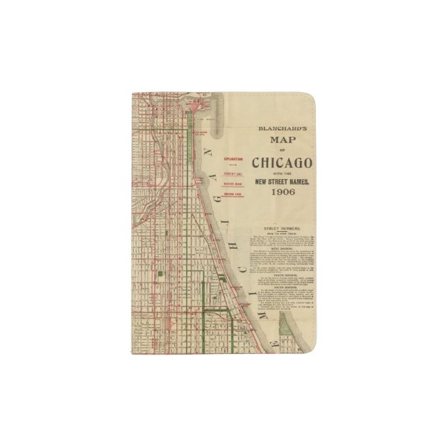 Blanchard's map of Chicago Passport Holder (Front)