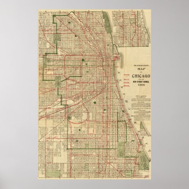 Blanchard's map of Chicago Poster (Front)