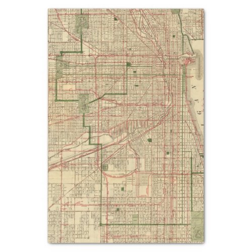 Blanchards map of Chicago Tissue Paper