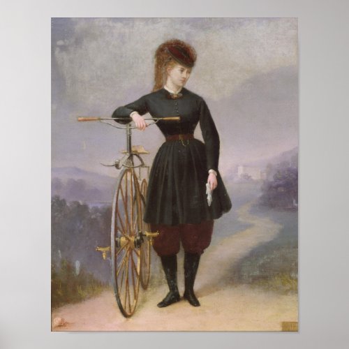 Blanche dAntigny  and her Velocipede Poster