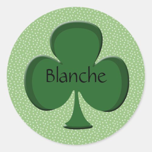 Blanche Irish Shamrock Name Stickers  Seals