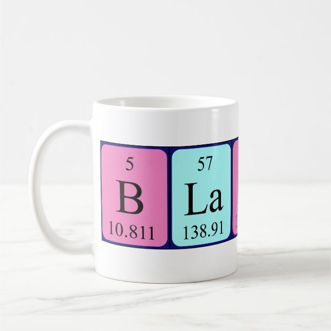 Blanche periodic table name mug (Left)
