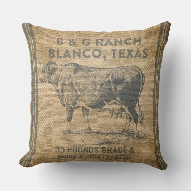 Blanco Texas Throw Pillow (Front)