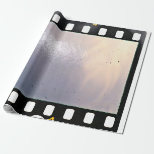 Blank 35mm film frame or strip on white background wrapping paper