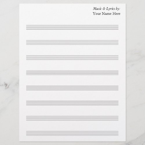 Blank  8 Stave Sheet Music