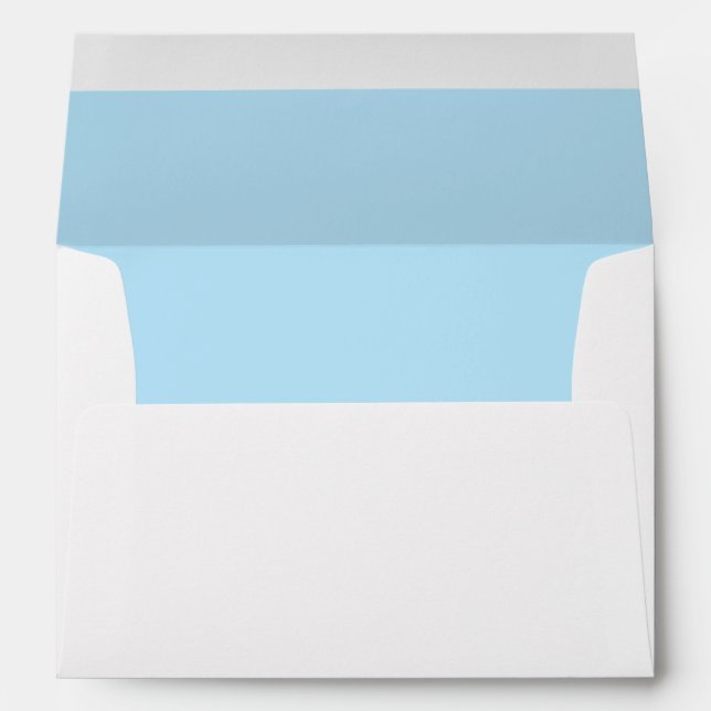 Blank A7 Powder Blue Color Lined White Envelopes (Back (Bottom))