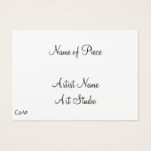 Blank ACEO Artist Trading Card Artist Back (Back)