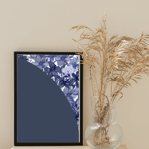 Blank Add Your Own DIY Image Arch Navy Blue Floral Poster