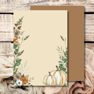 Blank Add Your Own Fall Pumpkin Rustic Brown Invitation