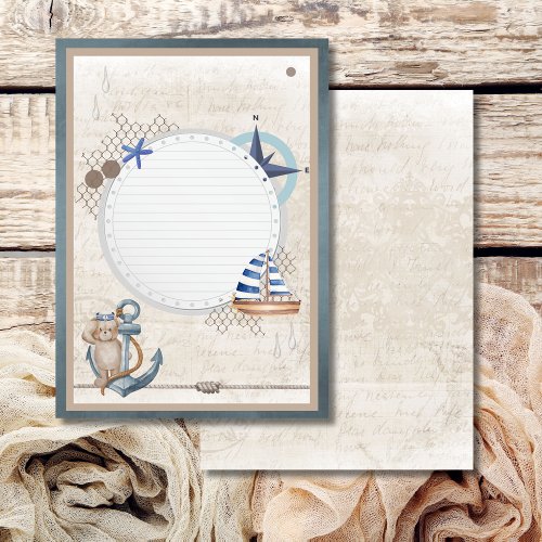 Blank Add Your Own Image Ahoy Nautical Adventure  Invitation